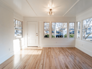 Boise Sunroom Remodel Light Fixture Windows Wood Flooring by Home Remodeling Boise, Garden City, Eagle, Meridian, Idaho | (208) 384-0591 | www.remodelboise.com